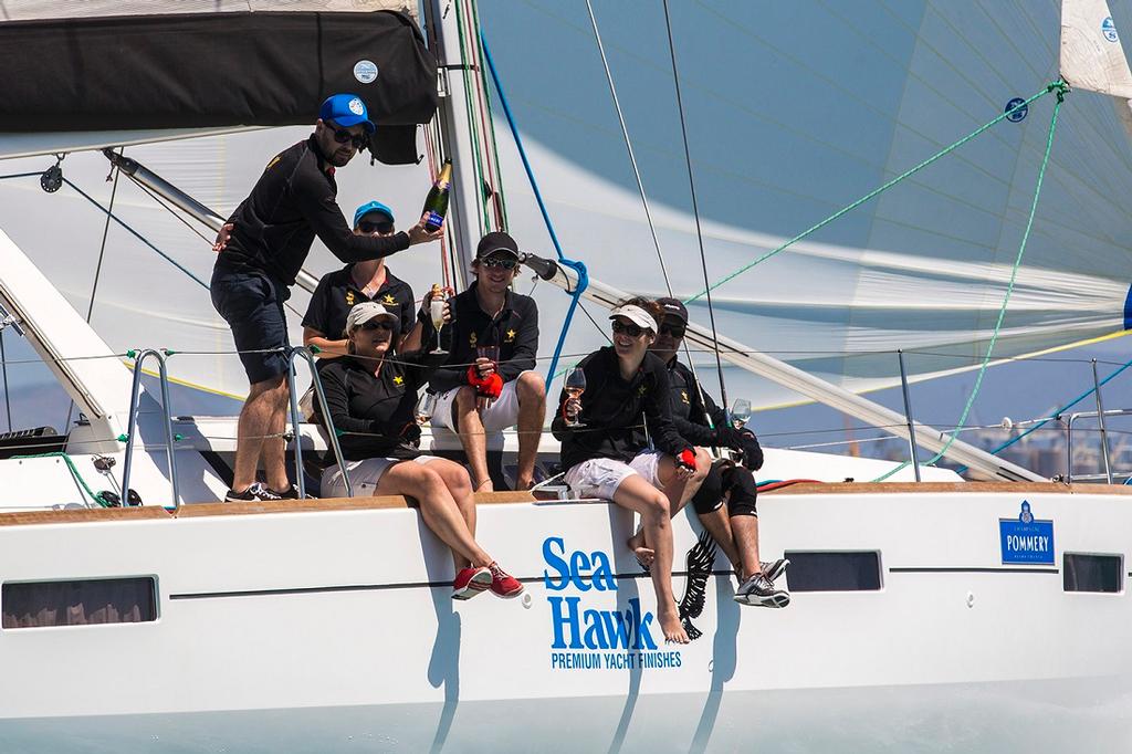 Crew enjoy some bubbles aboard 'Champagne' - Sealink Magentic Island Race Week ©  Andrea Francolini / SMIRW